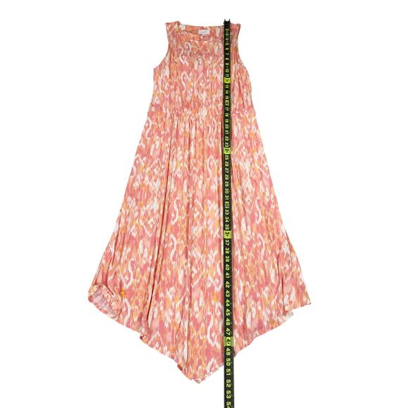 Soma Weekend Women's Ikat Soft Jersey Knit Midi Dress Large Orange Belted - Picture 13 of 13